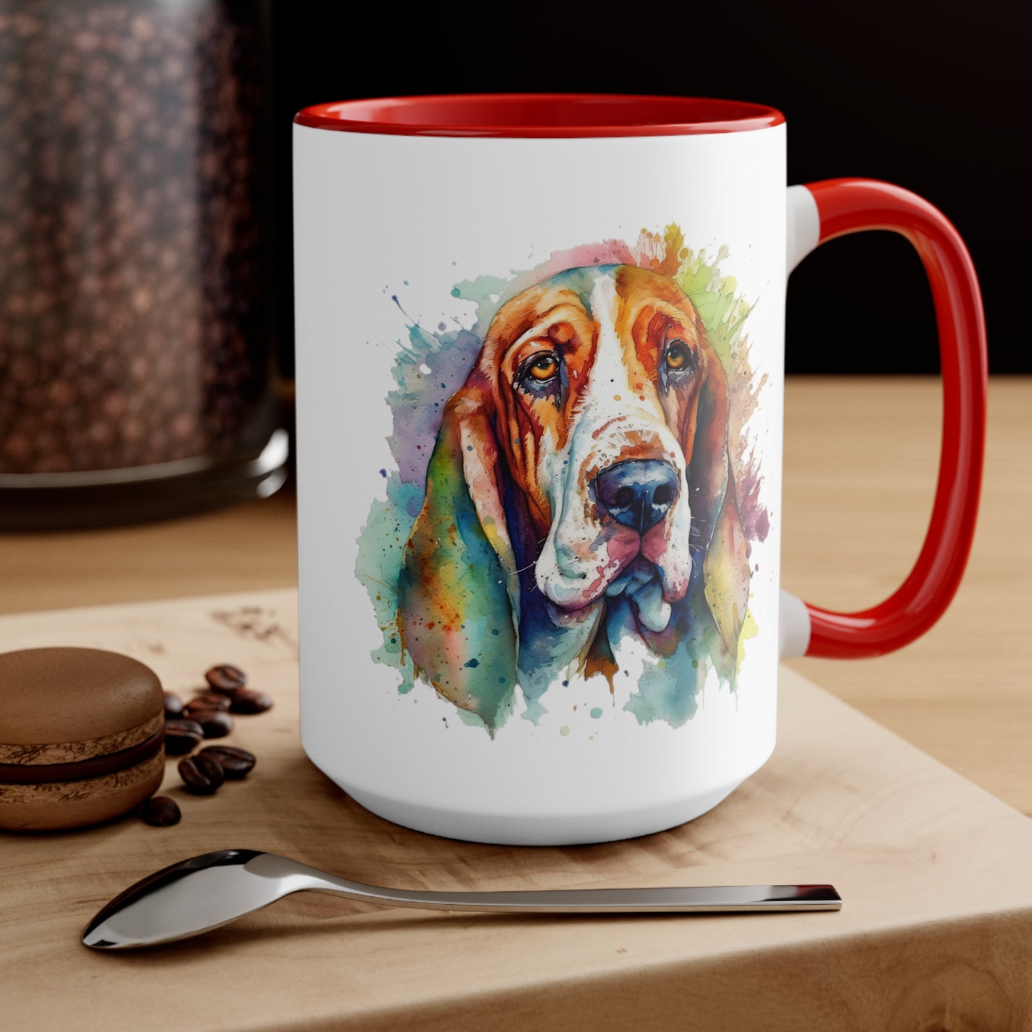 Basset Hound 1 Accent Mugs