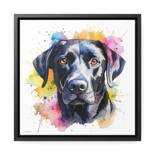 Black Lab 4 Gallery Canvas Wraps, Square Frame