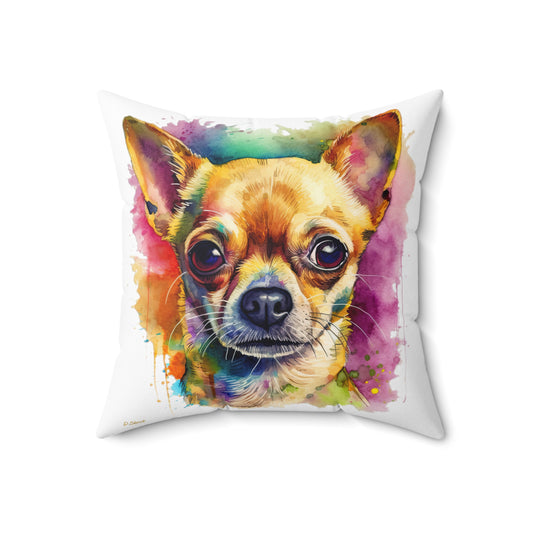 Chihuahua 7 Spun Polyester Square Pillow
