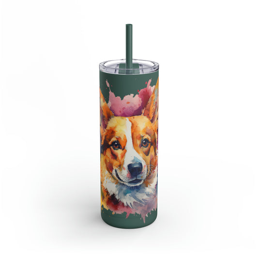 Pembroke Welsh Corgi 1 Maars Maker Skinny Matte Tumbler, 20oz