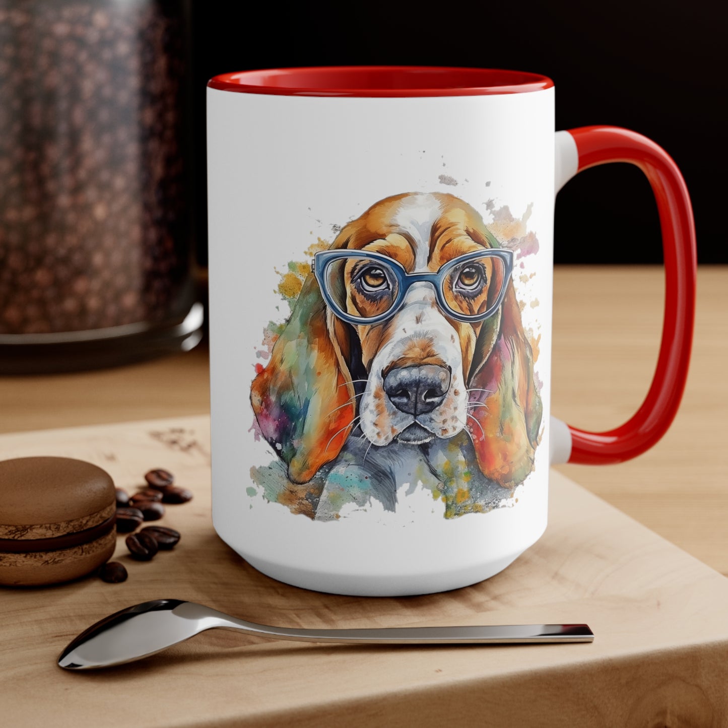 Basset Hound 5 Accent Mugs