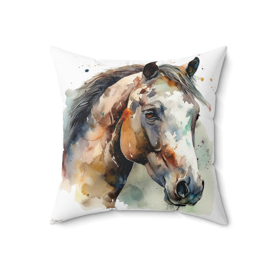 Horse Rescue 22 Spun Polyester Square Pillow