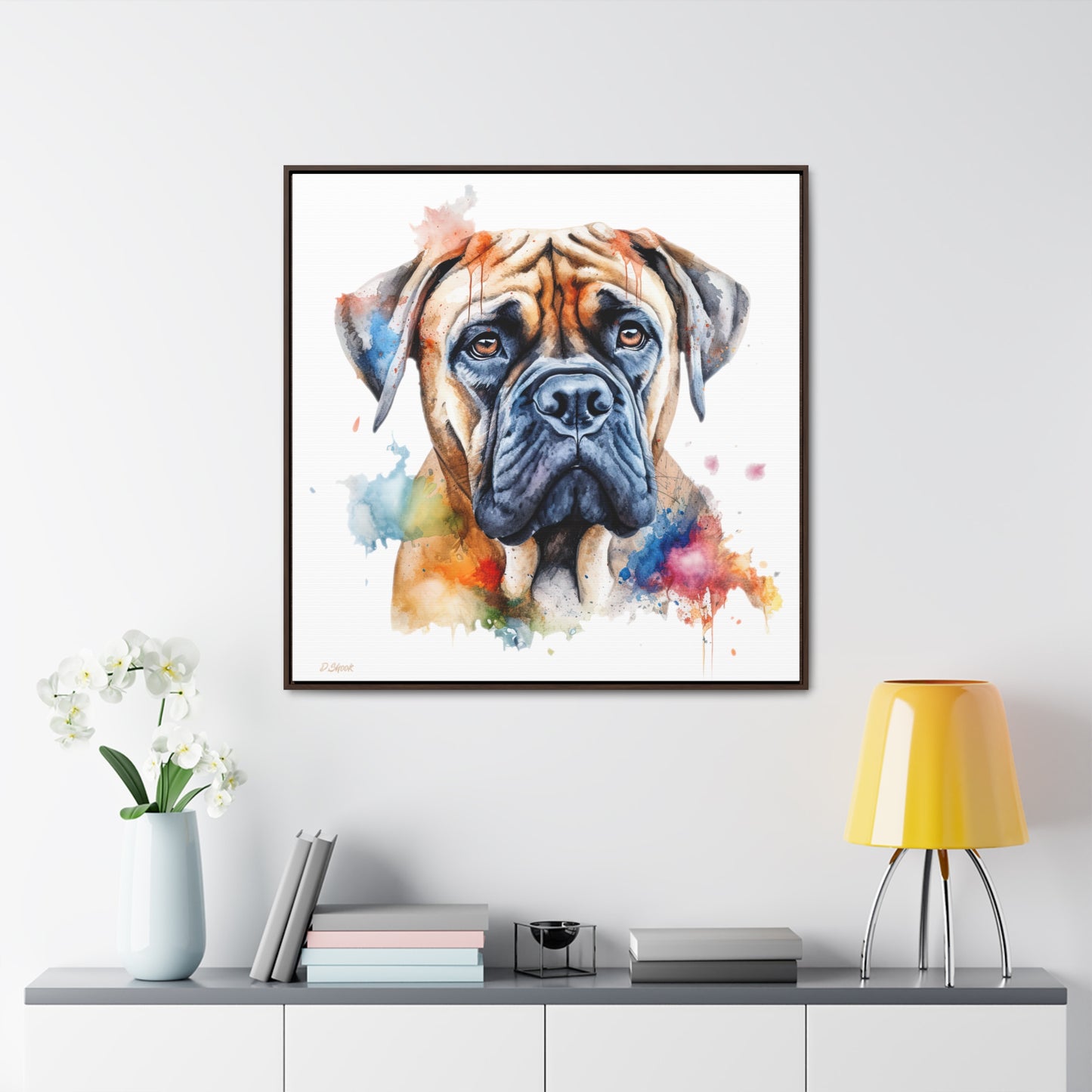 Bullmastiff 2 Gallery Canvas Wraps, Square Frame