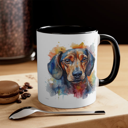 Dachshund 4 Accent Mugs