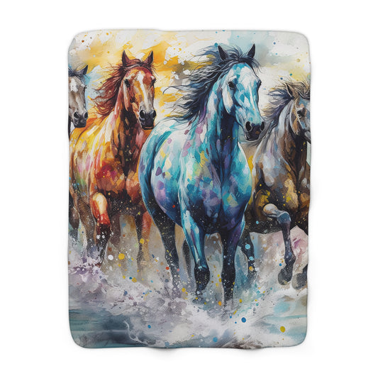 Horse Rescue 15 Sherpa Fleece Blanket