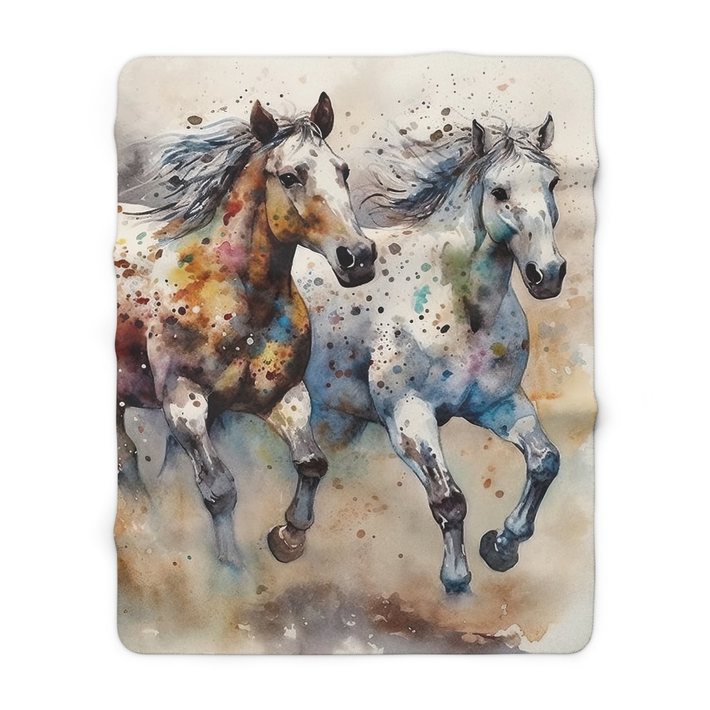 Wild Appaloosa Horses Sherpa Fleece Blanket