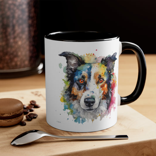 Border Collie 3 Accent Mugs