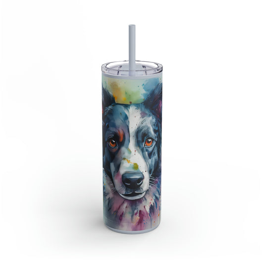 Border Collie 4 Maars Maker Skinny Matte Tumbler, 20oz