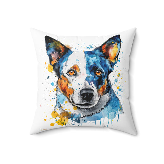 Blue Heeler 2 Spun Polyester Square Pillow