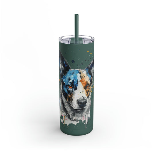 Blue Heeler 1 Maars Maker Skinny Matte Tumbler, 20oz