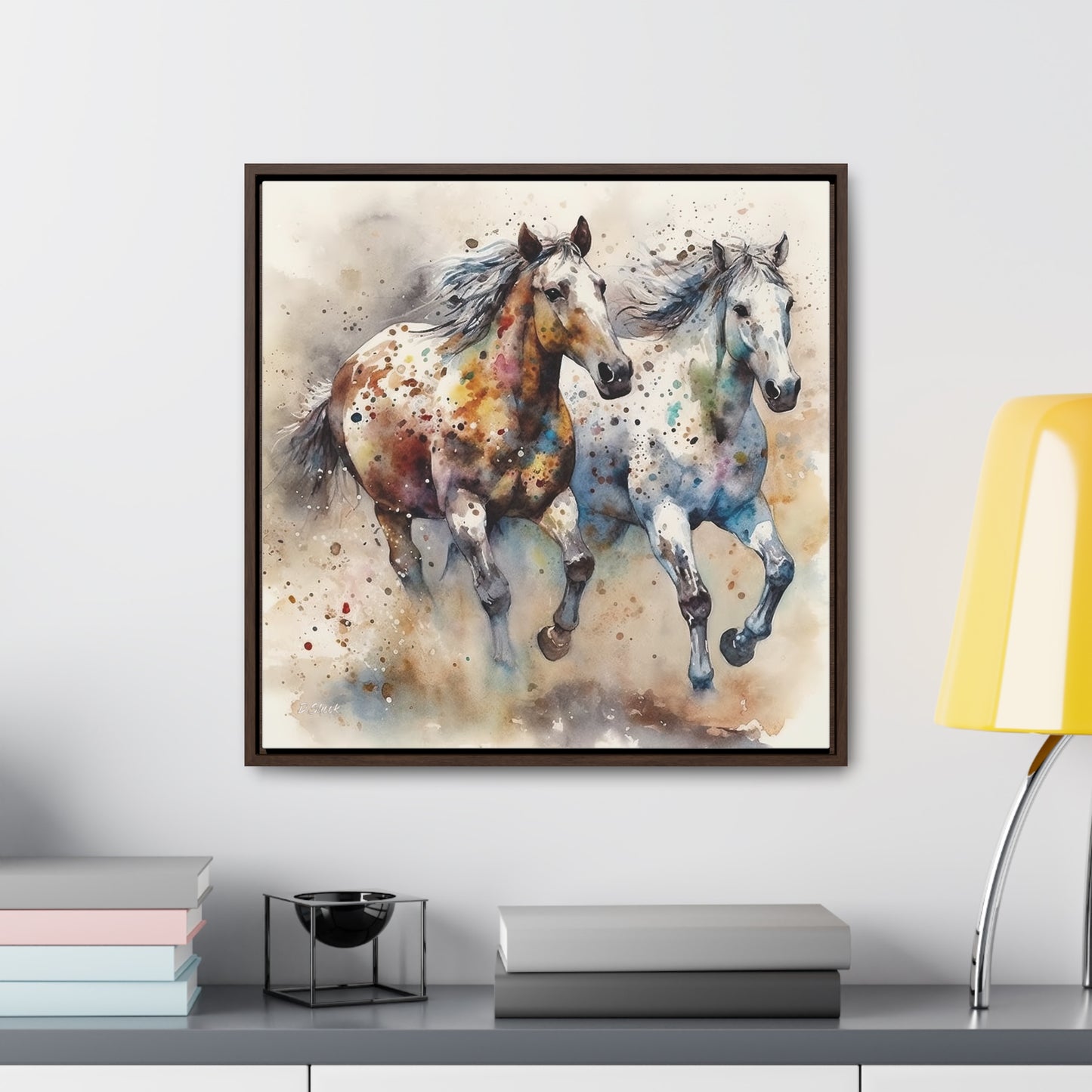 Wild Appaloosa Horses Gallery Canvas Wraps, Square Frame