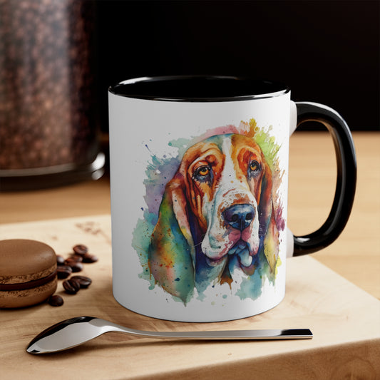 Basset Hound 1 Accent Mugs