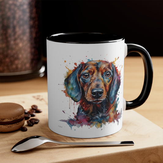 Dachshund 3 Accent Mugs