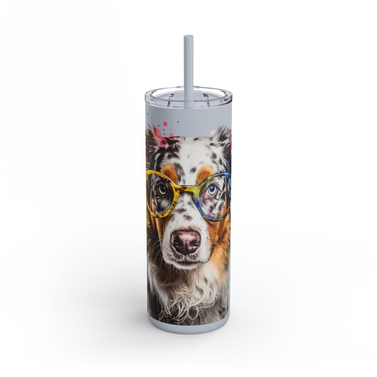 Australian Shepherd 4 Maars Maker Skinny Matte Tumbler, 20oz