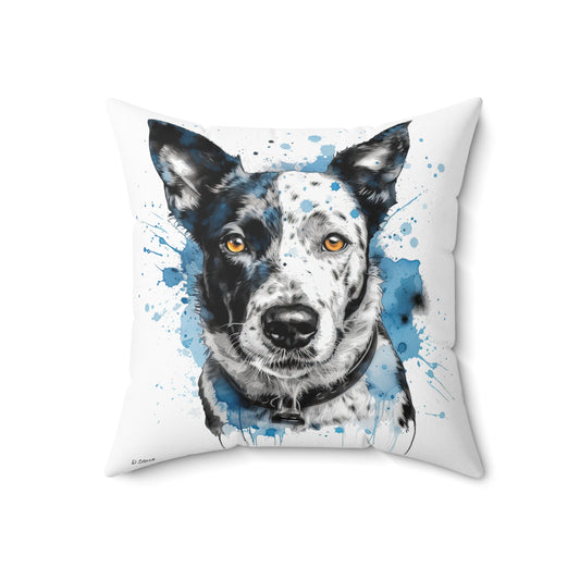 Blue Heeler 3 Spun Polyester Square Pillow