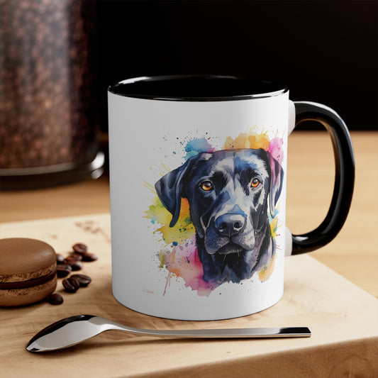 Black Lab 4 Accent Mugs