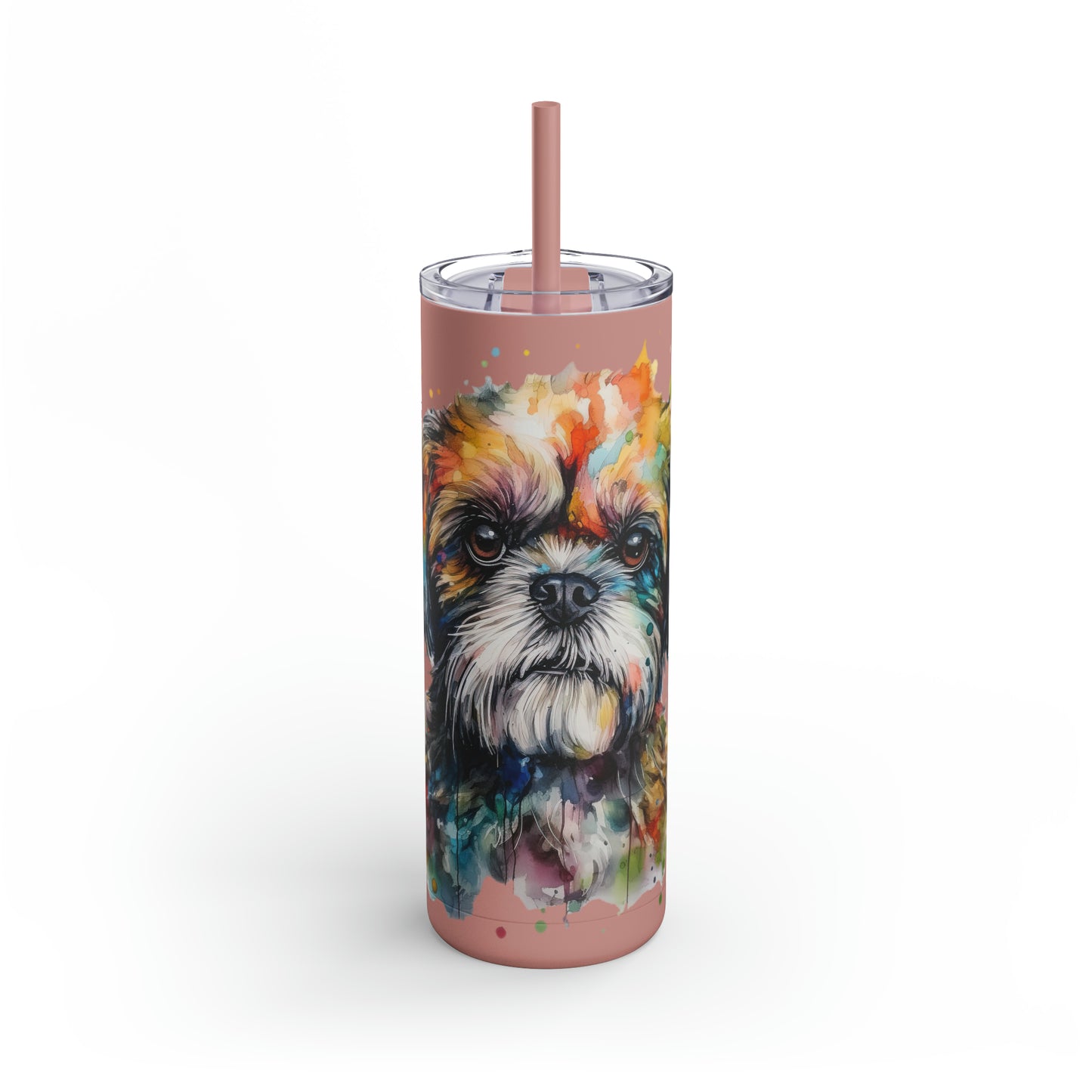 Shih Tzu 2 Maars Maker Skinny Matte Tumbler, 20oz