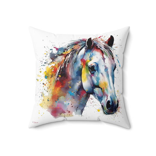 Horse Rescue 14 Spun Polyester Square Pillow