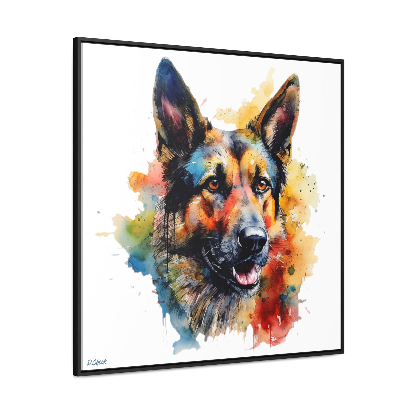 German Sheppard 2 Gallery Canvas Wraps, Square Frame