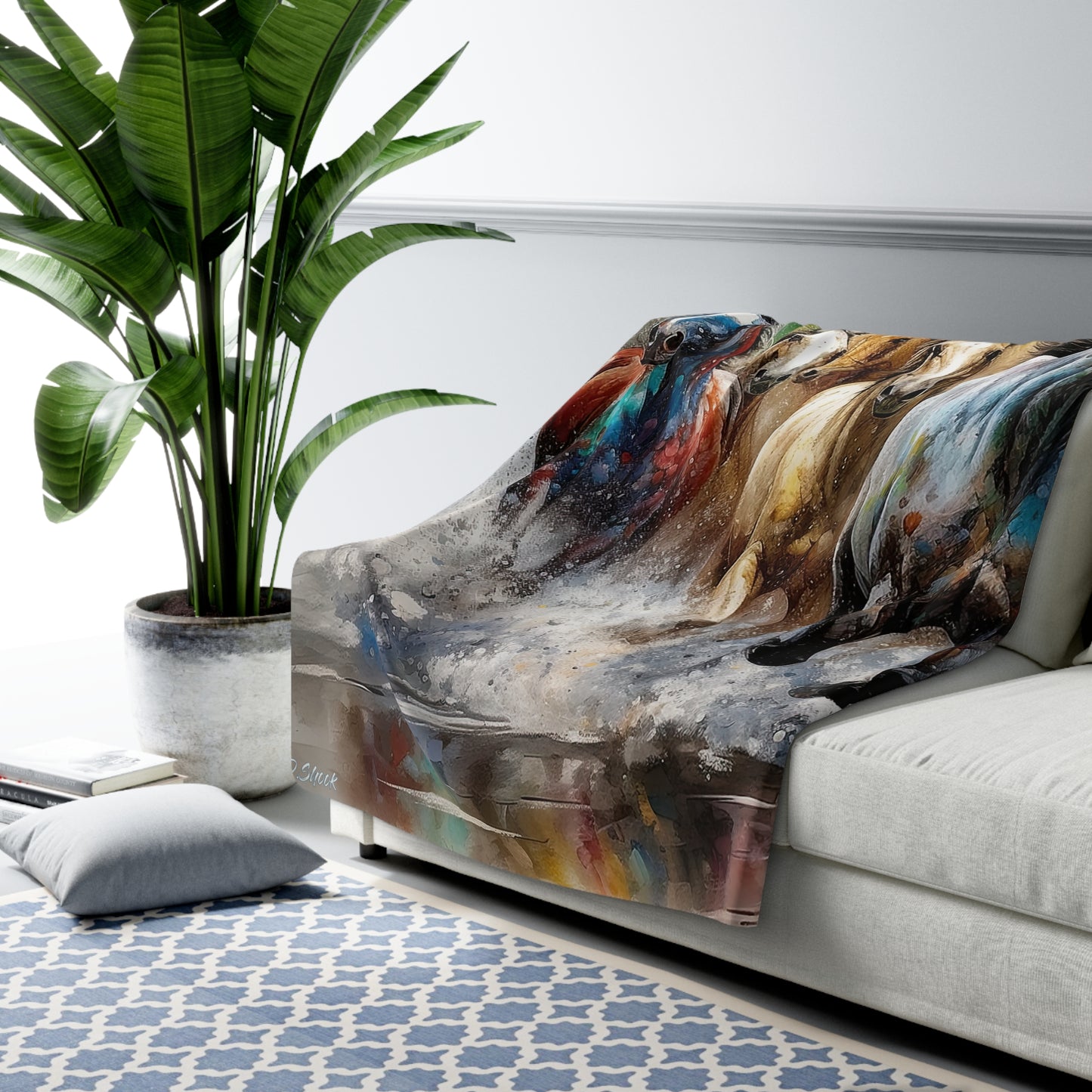 Horse Rescue 16 Sherpa Fleece Blanket