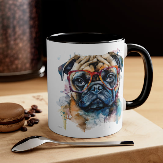 Pug 6 Accent Mugs