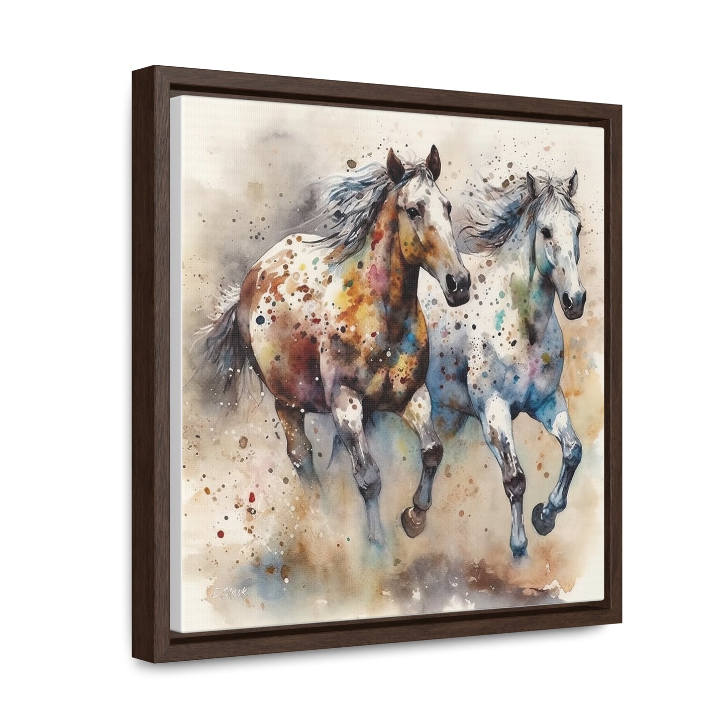 Wild Appaloosa Horses Gallery Canvas Wraps, Square Frame