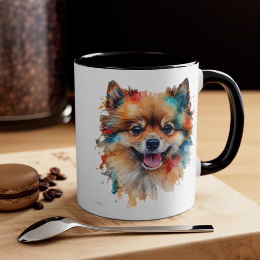 Pomeranian 3 Accent Mugs
