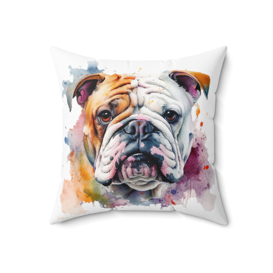 Bulldog 1 Spun Polyester Square Pillow
