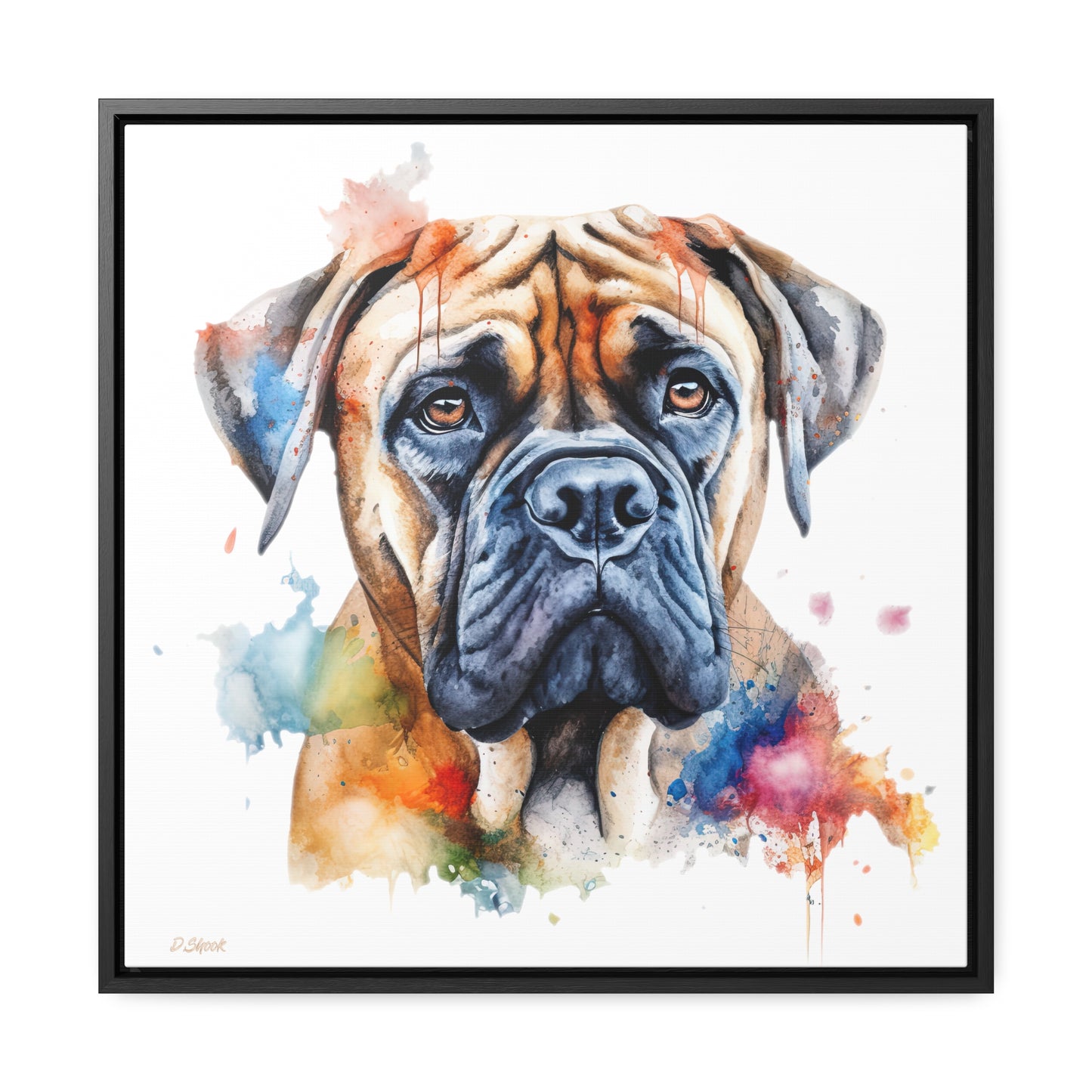 Bullmastiff 2 Gallery Canvas Wraps, Square Frame