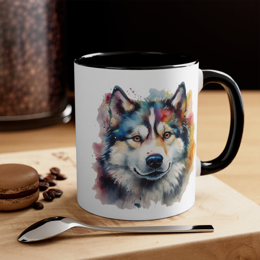 Alaskan Malamute 2 Accent Mugs