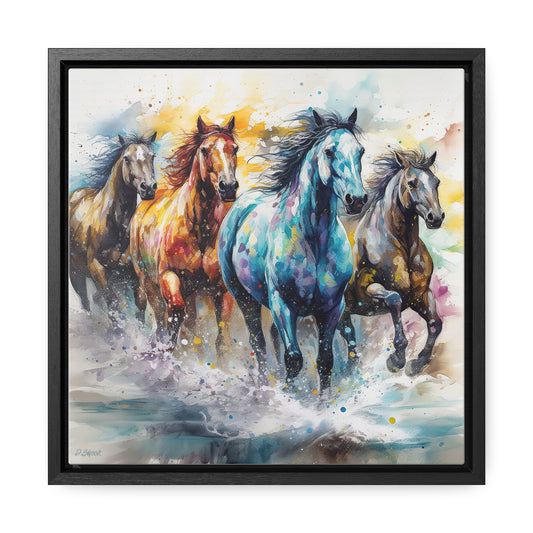 Horse Rescue 15 Gallery Canvas Wraps, Square Frame
