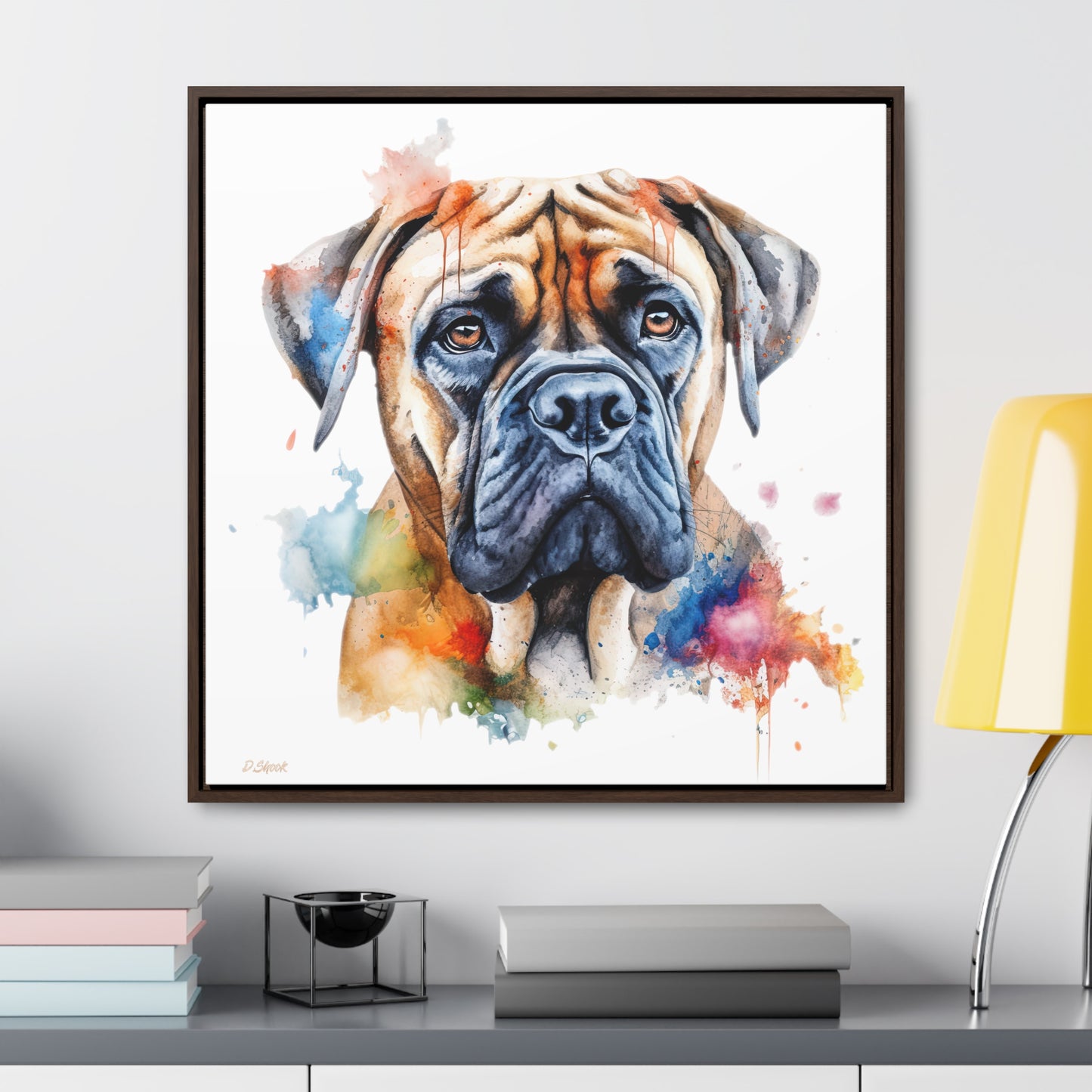 Bullmastiff 2 Gallery Canvas Wraps, Square Frame