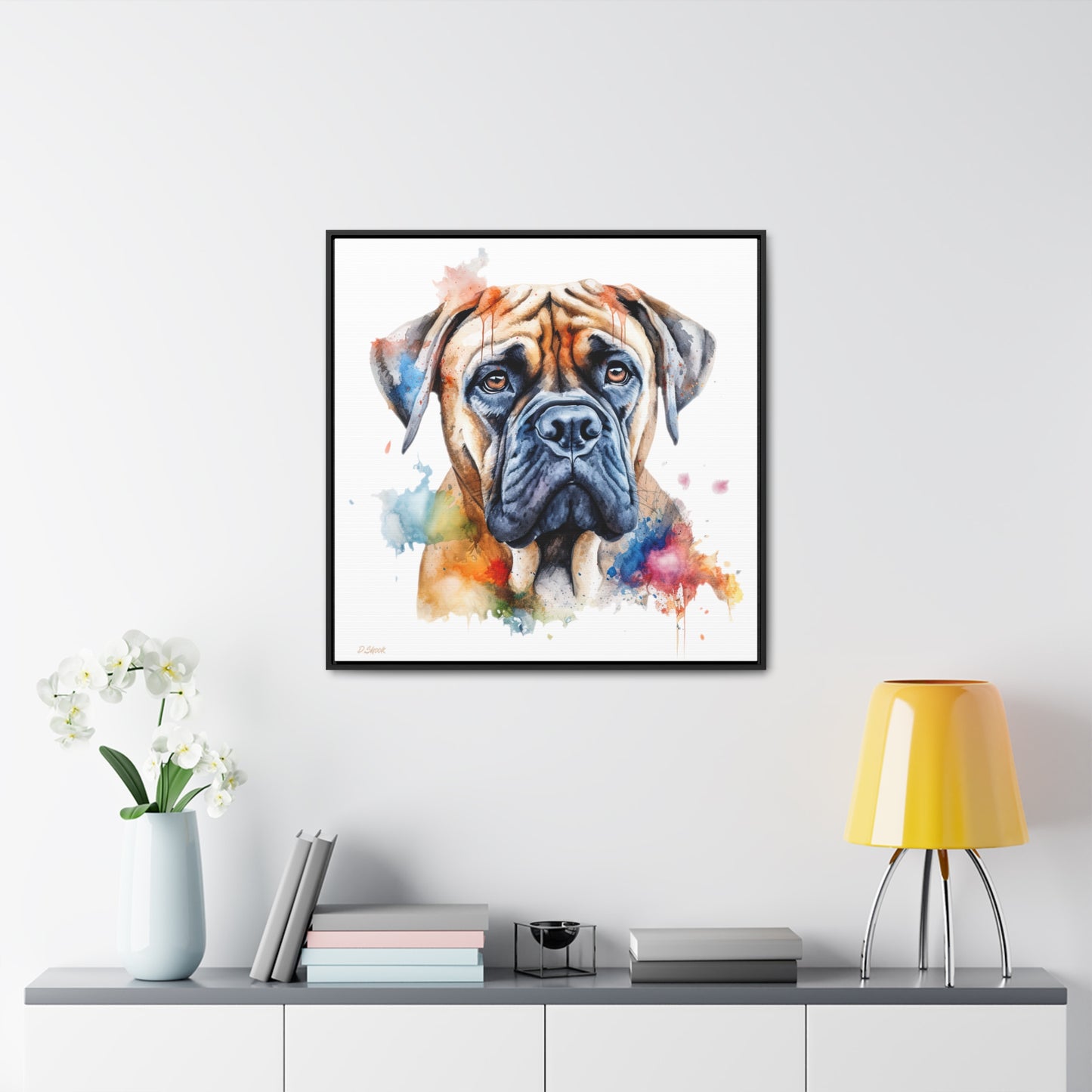 Bullmastiff 2 Gallery Canvas Wraps, Square Frame
