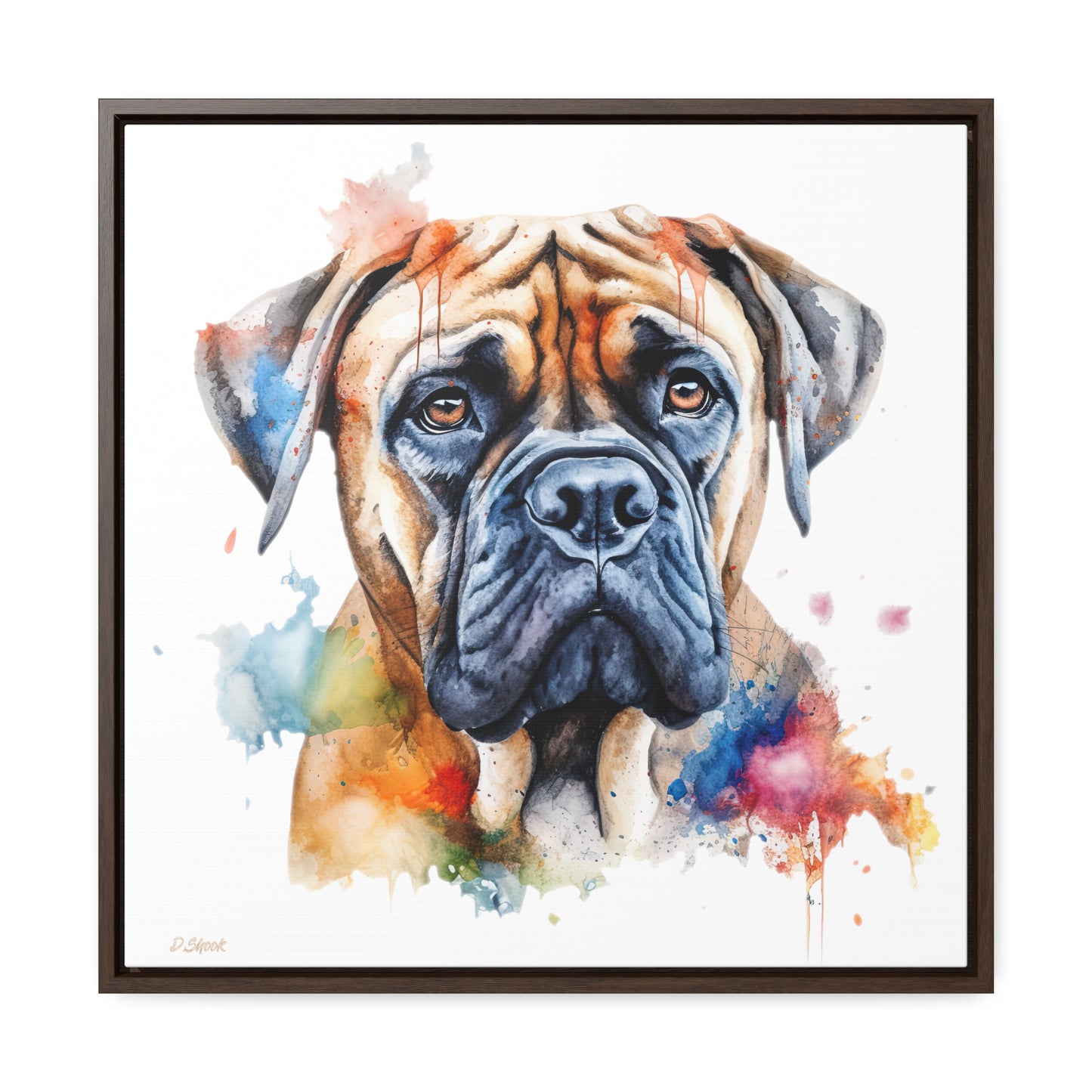 Bullmastiff 2 Gallery Canvas Wraps, Square Frame
