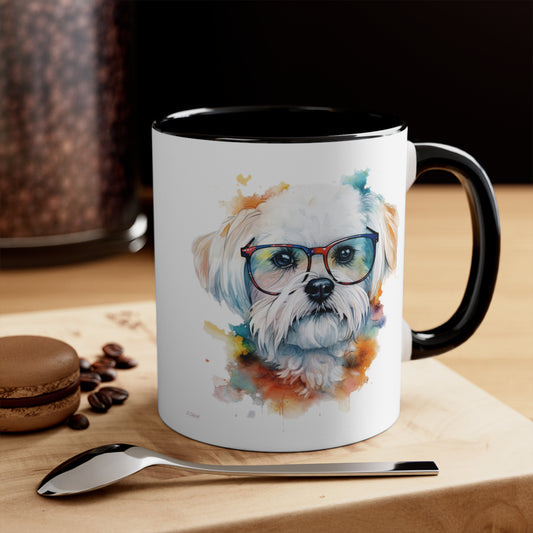 Maltese Dog 5 Accent Mugs