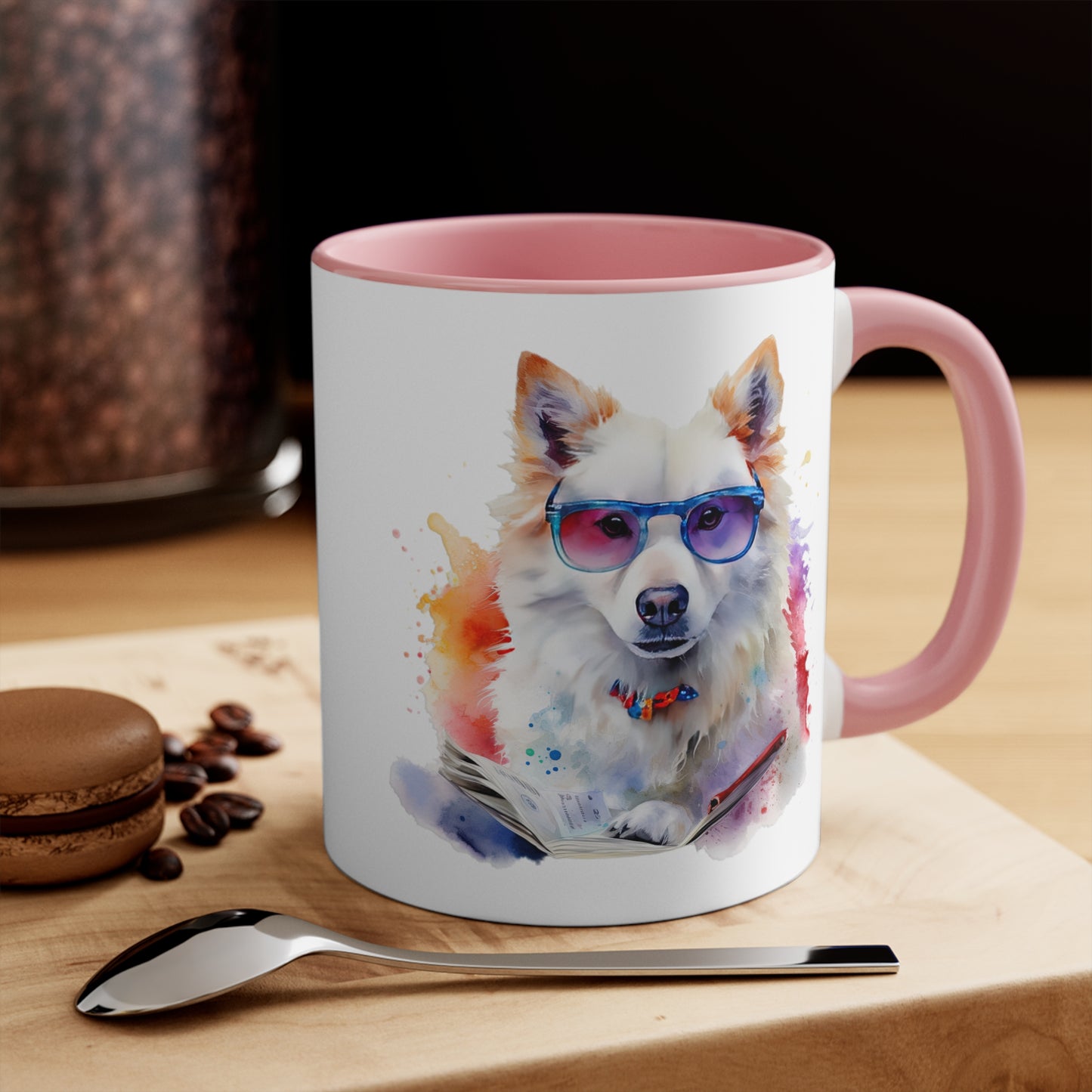 American Eskimo Dog 4 Accent Mugs