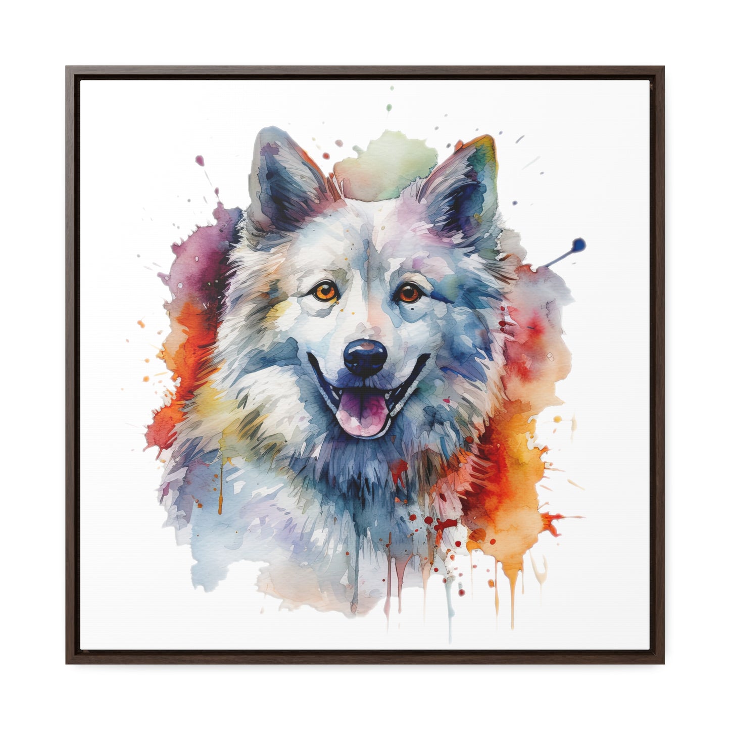 American Eskimo Dog 3 Gallery Canvas Wraps, Square Frame