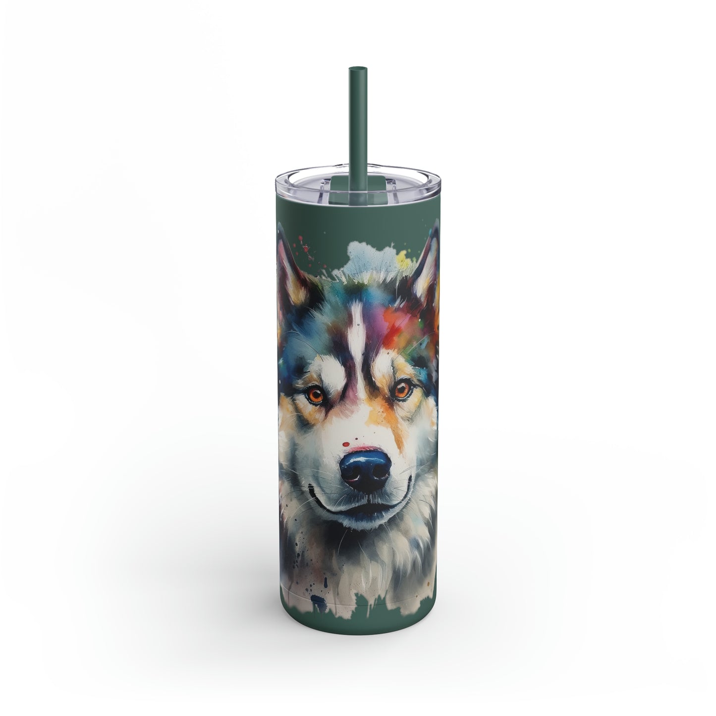 Alaskan Malamute 2 Maars Maker Skinny Matte Tumbler, 20oz