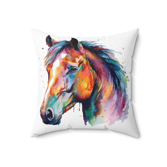 Horse Rescue 23 Spun Polyester Square Pillow