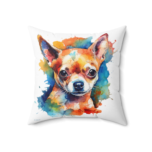 Chihuahua 6 Spun Polyester Square Pillow