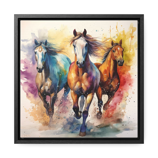 Horse Rescue 8 Gallery Canvas Wraps, Square Frame