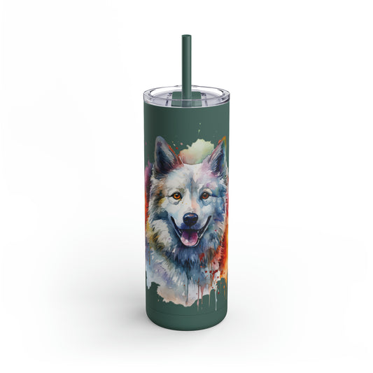 American Eskimo Dog 3 Maars Maker Skinny Matte Tumbler, 20oz