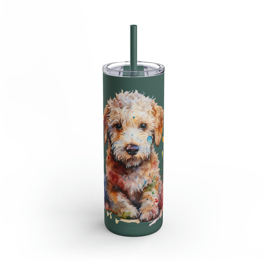 Mini Golden Doodle 1 Maars Maker Skinny Matte Tumbler, 20oz