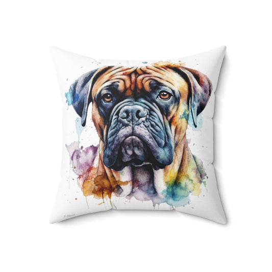 Bullmastiff 1 Spun Polyester Square Pillow