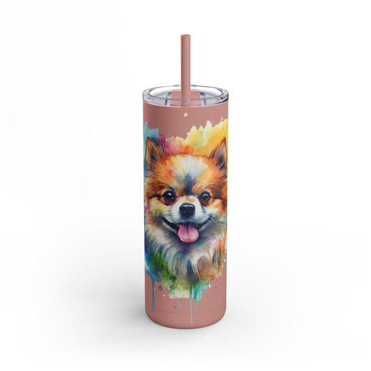 Pomeranian 4 Maars Maker Skinny Matte Tumbler, 20oz
