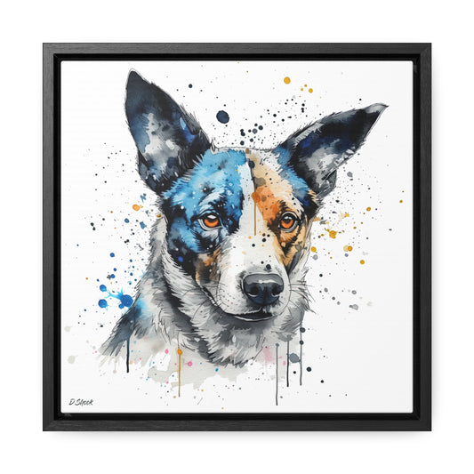 Blue Heeler 1 Gallery Canvas Wraps, Square Frame