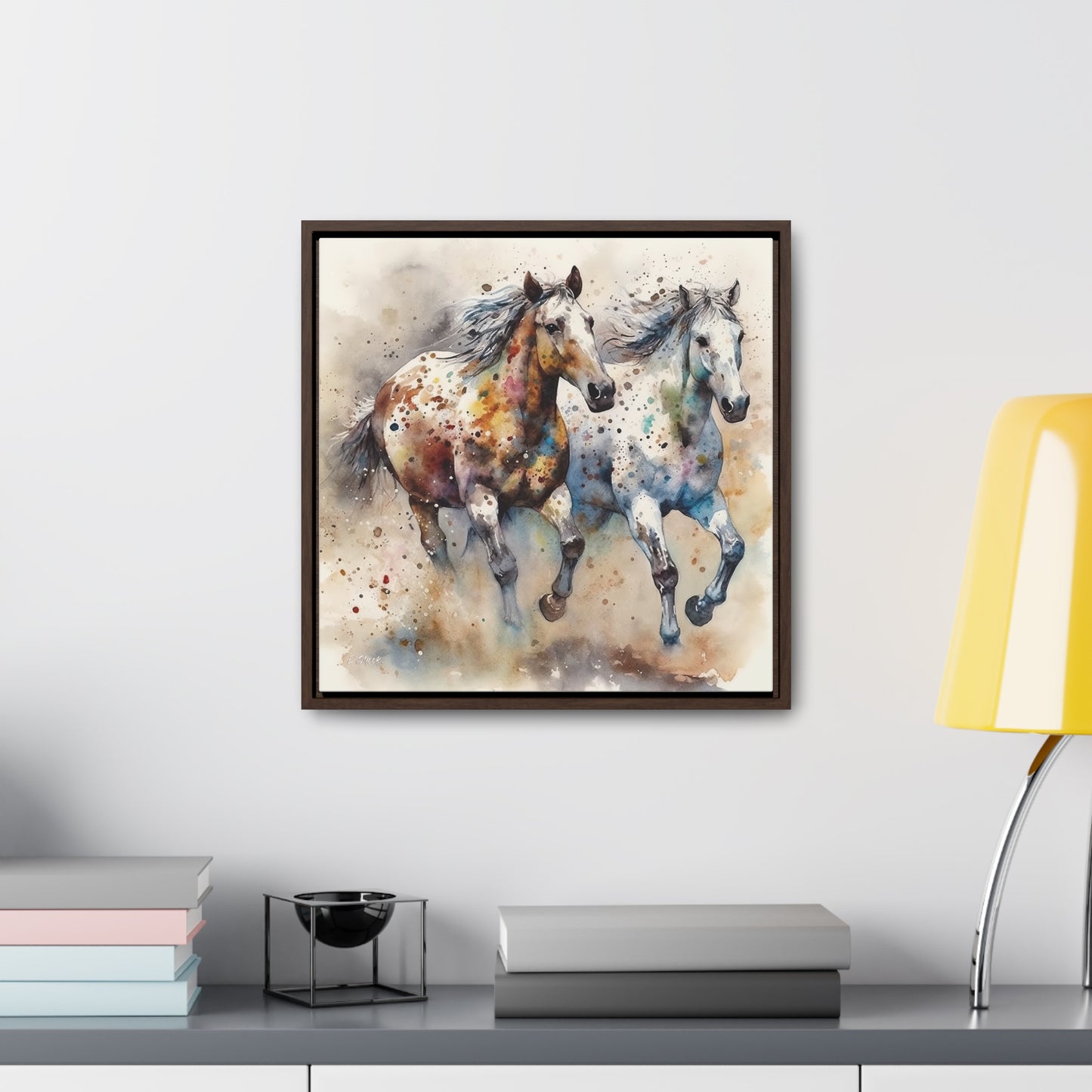Wild Appaloosa Horses Gallery Canvas Wraps, Square Frame
