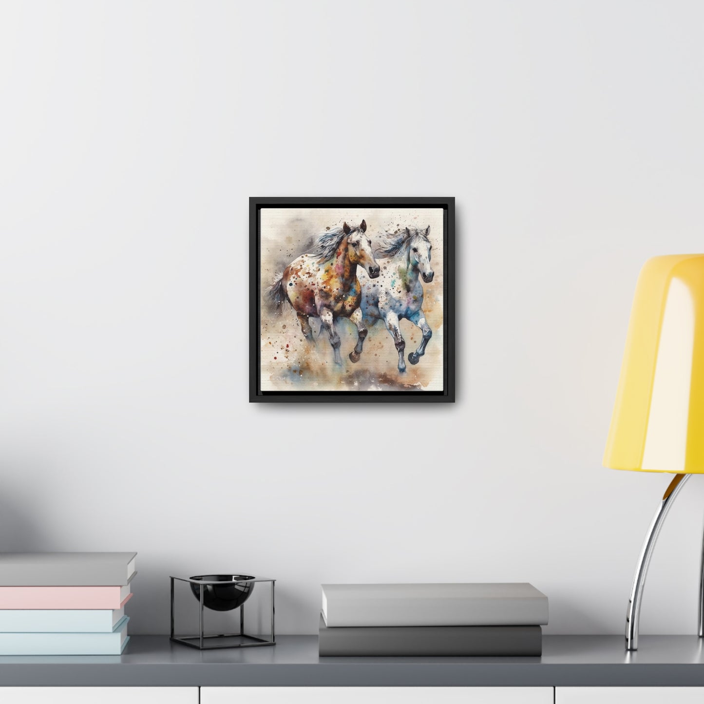 Wild Appaloosa Horses Gallery Canvas Wraps, Square Frame