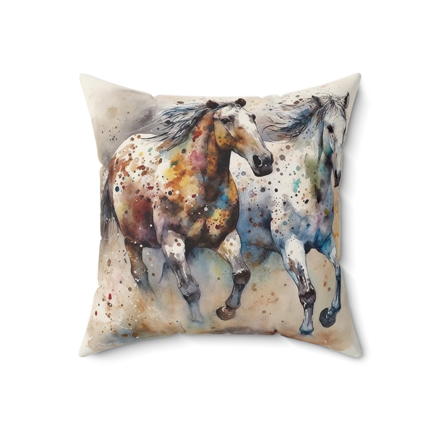 Wild Appaloosa Horses Spun Polyester Square Pillow