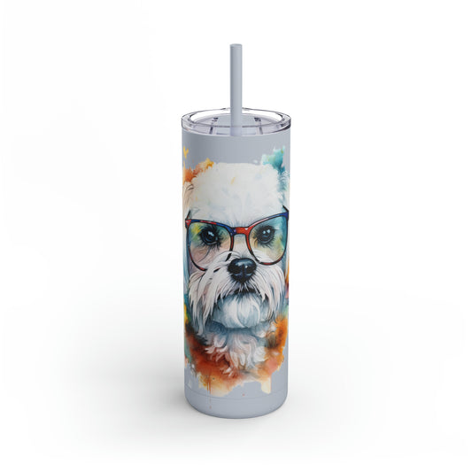 Maltese Dog 5 Maars Maker Skinny Matte Tumbler, 20oz